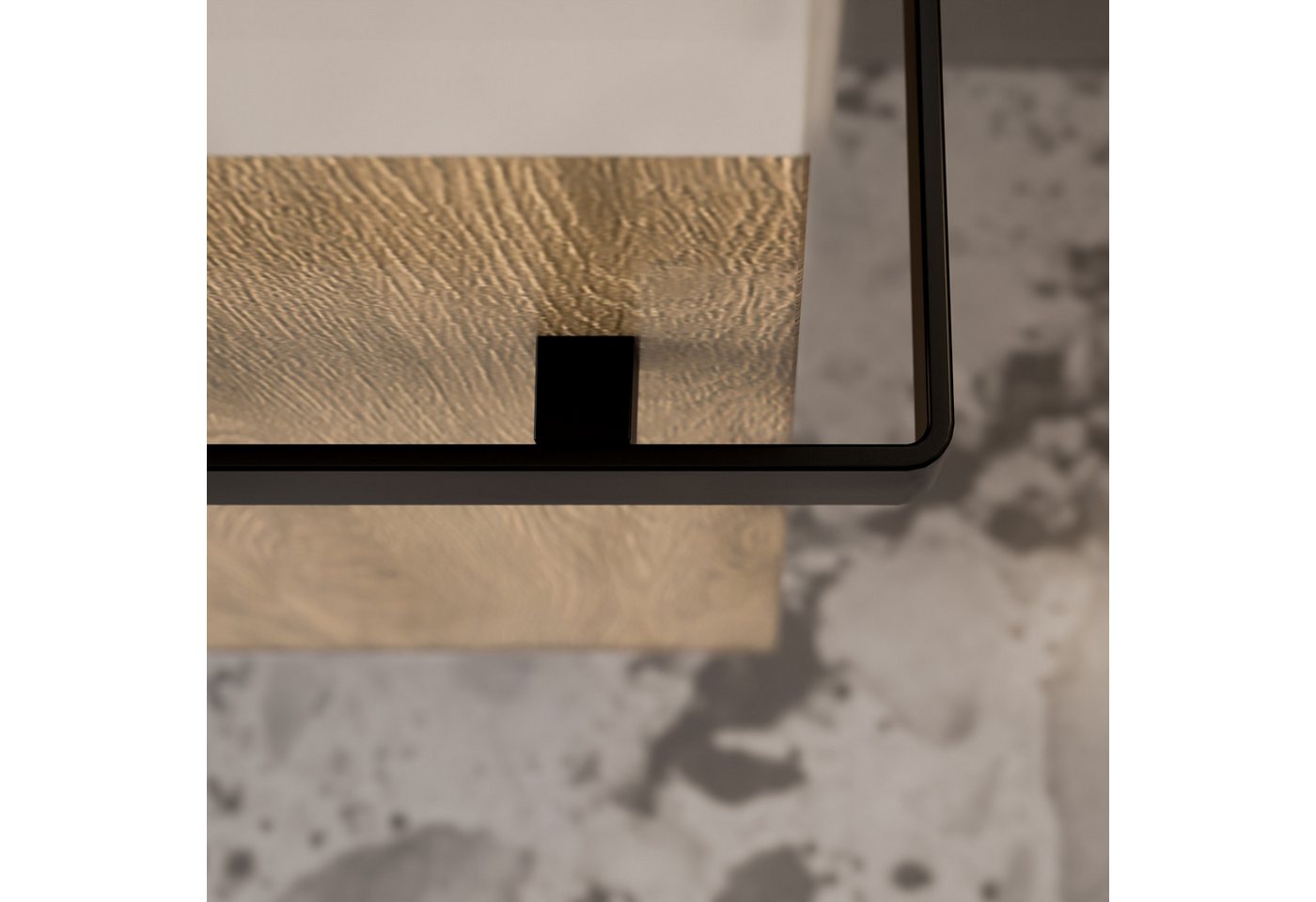 Bernstein Waschbeckenunterschrank COMPACT 450 Eiche honiggold REGAL rechts GRIFF Schwarz matt Waschtischunterschrank mit Waschbecken 1 Schublade & Regal – Bild 5 von 5