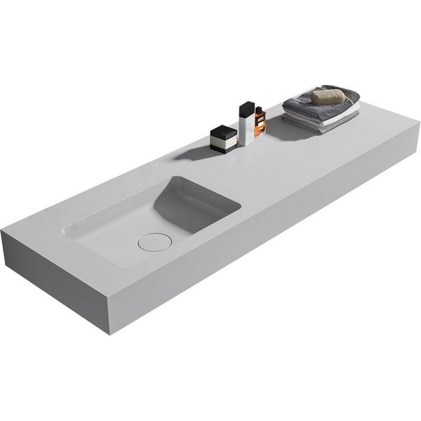 Bernstein Waschtisch BA8014 141cm Weiß matt, Wandwaschbecken 141cm Weiß matt mit Ablagefläche
