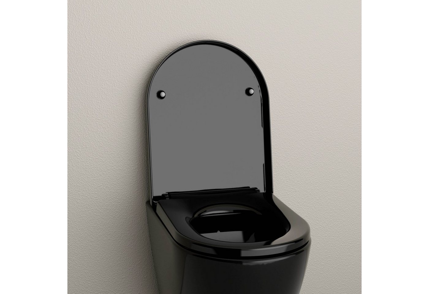 Bernstein WC-Sitz U1002 in Schwarz glänzend, porenfreie Oberfläche, Soft-Close und Take-Off – Bild 2 von 5