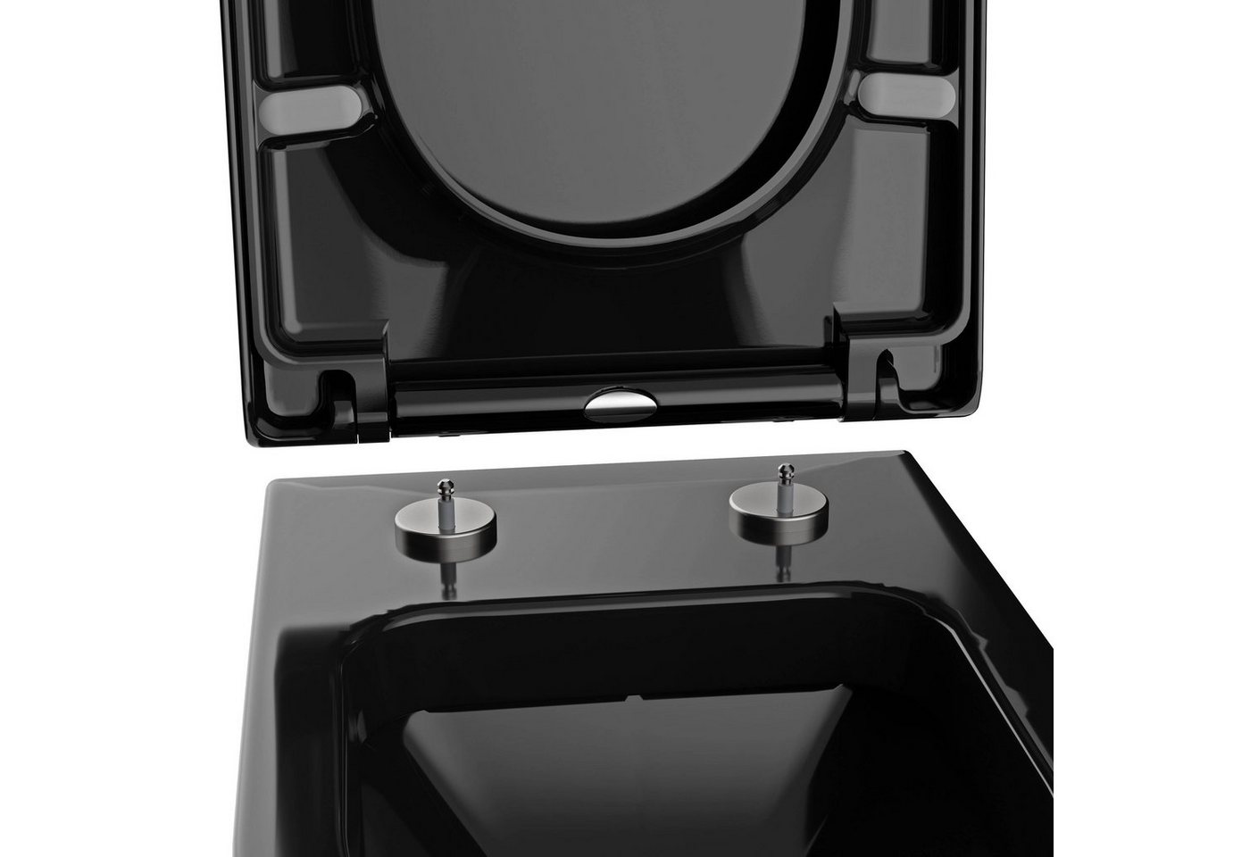 Bernstein WC-Sitz U1002 in Schwarz glänzend, porenfreie Oberfläche, Soft-Close und Take-Off – Bild 5 von 5
