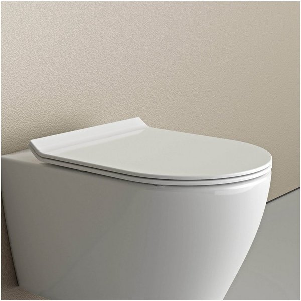 Bernstein WC-Sitz U2019 ultraflach in Weiß glänzend, ultraflaches Design, Soft-Close und Take-Off