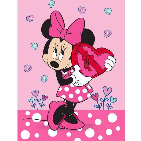 BERONAGE Kinderteppich Minnie Mouse Kinderteppich Herz 100x133 cm Spiel-Teppich, rechteckig, Höhe: 10 mm, rutschfest