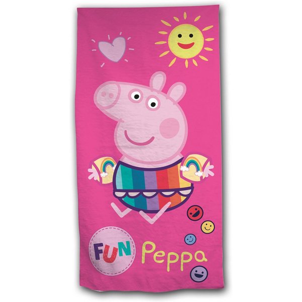 BERONAGE Strandtücher Peppa Wutz Pig Badetuch Beach Fun 60x120 cm, 100% Baumwolle (1-St), Frottee in Velours-Qualität