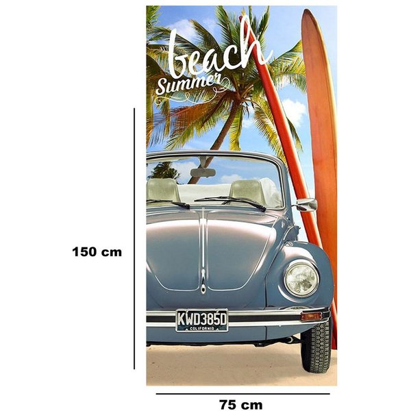 BERONAGE Strandtücher VW Volkswagen Badetuch 005 Käfer 75x150 cm, 100% Baumwolle (1-St), Frottee in Velours-Qualität
