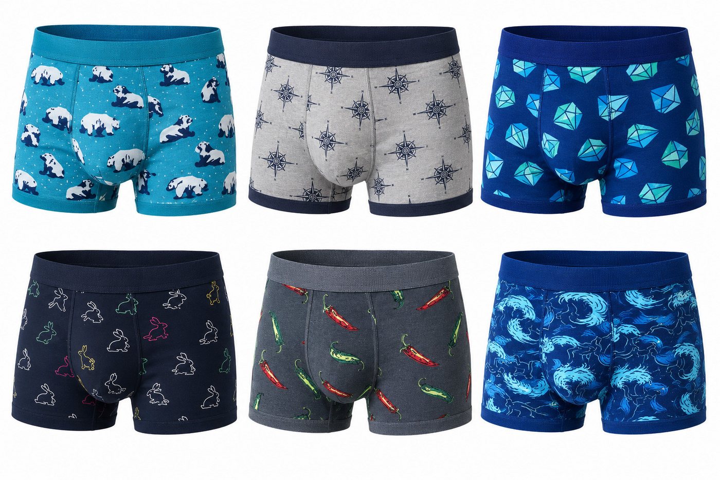 Berrak Boxershorts Herren unterhosen (Packung,Spar-Set, 6-St., 6er-Pack) Premium Qualität -A4480 – Bild 4 von 5