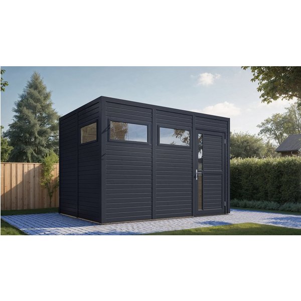 BERTILO Gartenhaus Cubus 3 anthrazit, BxT: 337x240 cm