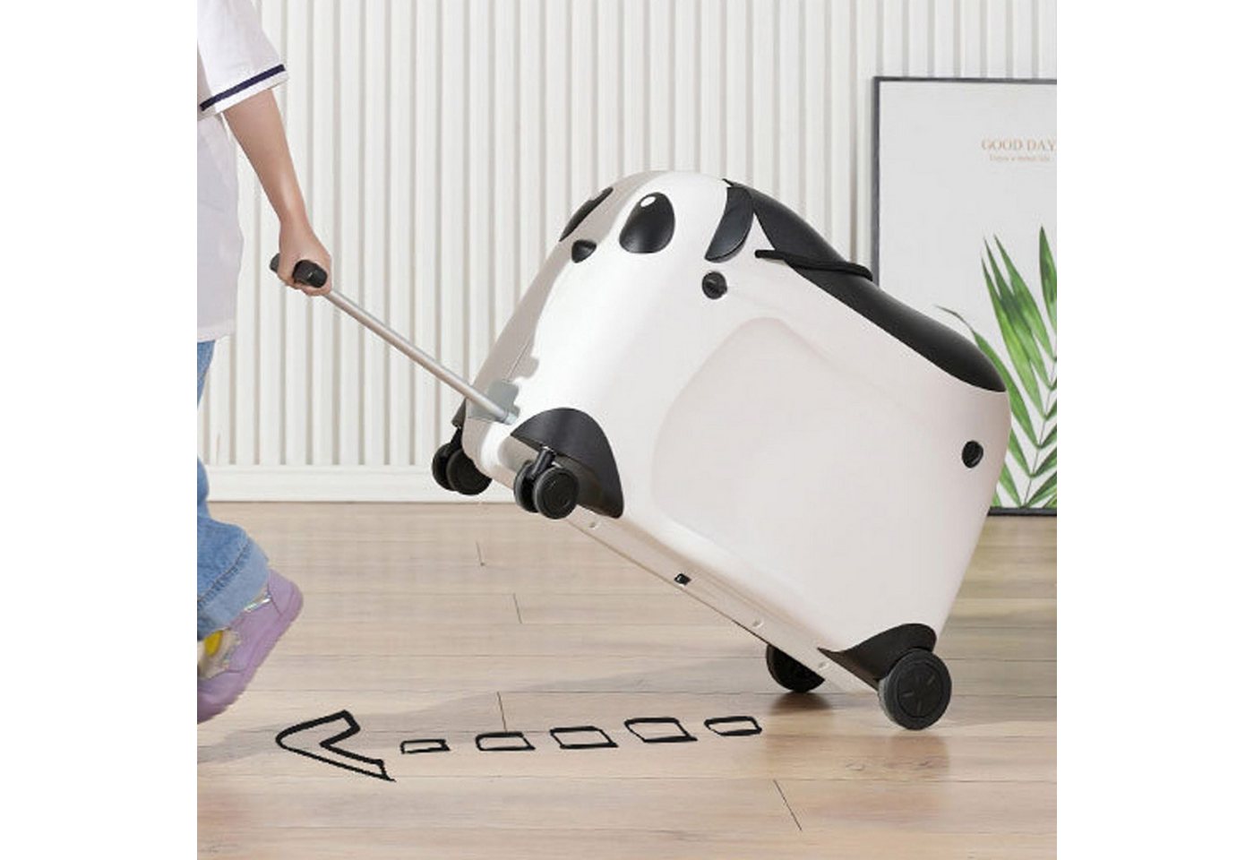 Berwin Kinderkoffer Panda Adventure Weiß-Rosa, 4 Rollen – Bild 2 von 5