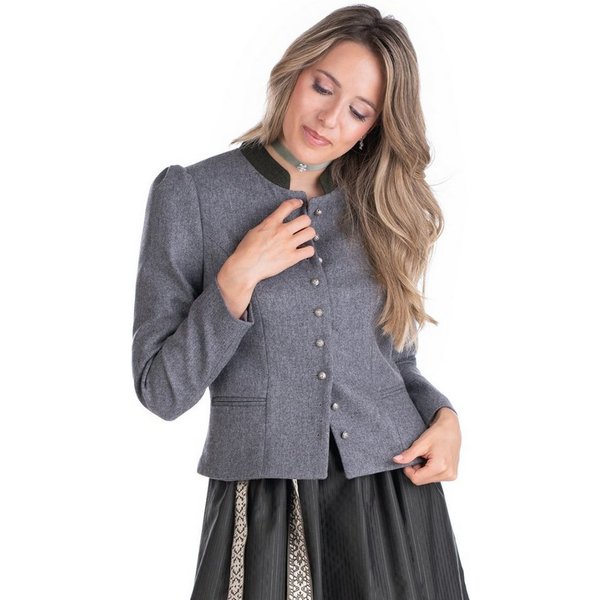 Berwin & Wolff Trachtenjanker Lodenjacke Damen - SIEGLINDE - mittelgrau