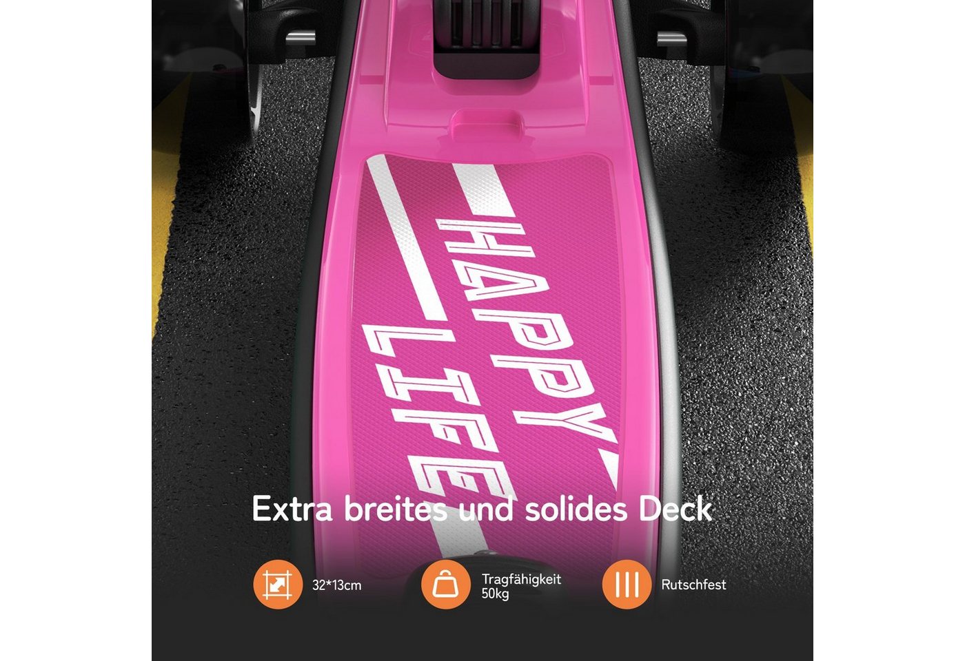 besrey Dreiradscooter Kinder Scooter Kinder Roller Kinderroller ab 3 jahre faltbar, Alle drei Räder mit LED, Kinderscooter mit ABEC-7 Kugellager – Bild 5 von 5