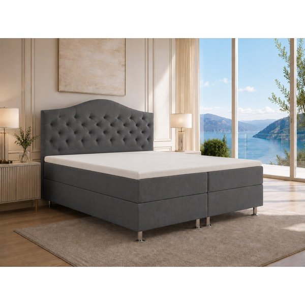 Best for Home Boxspringbett Glamour mit 7-Zonen Bonell & 7 cm T-30 Topper – Komfortbett (Komplettset, 4-St., Boxspringbett mit 7-Zonen-Bonellfederkernmatratze &