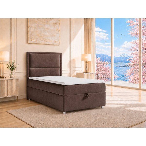 Best for Home Boxspringbett K-11 SINGLE mit Bettkasten, Bonellfederkern, Komfort Topper H3 (Hotelbett, Einzelbett, Kinderbett, Juniorbett, 5-St., 70x200 80x200 