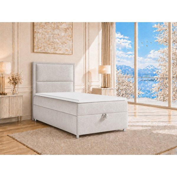 Best for Home Boxspringbett K-11 SINGLE mit Bettkasten, Bonellfederkern, Komfort Topper H3 (Hotelbett, Einzelbett, Kinderbett, Juniorbett, 5-St., 70x200 80x200 