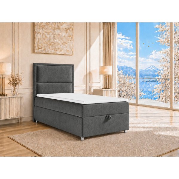 Best for Home Boxspringbett K-11 SINGLE mit Bettkasten, Bonellfederkern, Komfort Topper H3 (Hotelbett, Einzelbett, Kinderbett, Juniorbett, 5-St., 70x200 80x200 