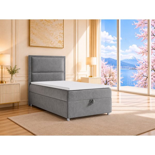 Best for Home Boxspringbett K-11 SINGLE mit Bettkasten, Bonellfederkern, Komfort Topper H3 (Hotelbett, Einzelbett, Kinderbett, Juniorbett, 5-St., 70x200 80x200 