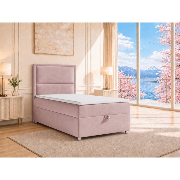 Best for Home Boxspringbett K-11 SINGLE mit Bettkasten, Bonellfederkern, Komfort Topper H3 (Hotelbett, Einzelbett, Kinderbett, Juniorbett, 5-St., 70x200 80x200 