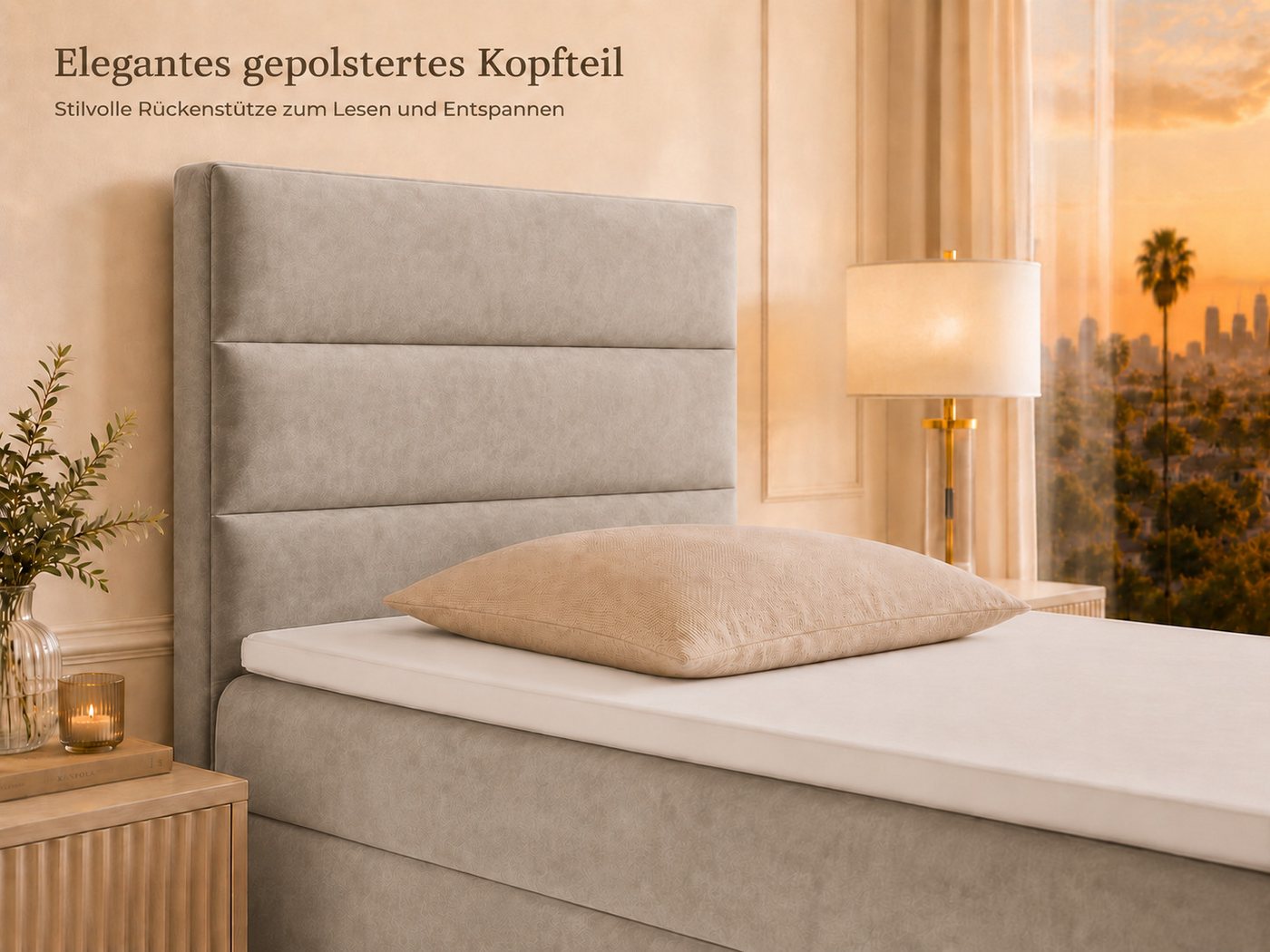Best for Home Boxspringbett K-4 mit Stauraum, Topper & Bonellfederkern (Komplettset, 1-St., Boxspringbett inklusive Matratze und Topper), ca. 5 cm PUR-Schaum-To – Bild 4 von 5