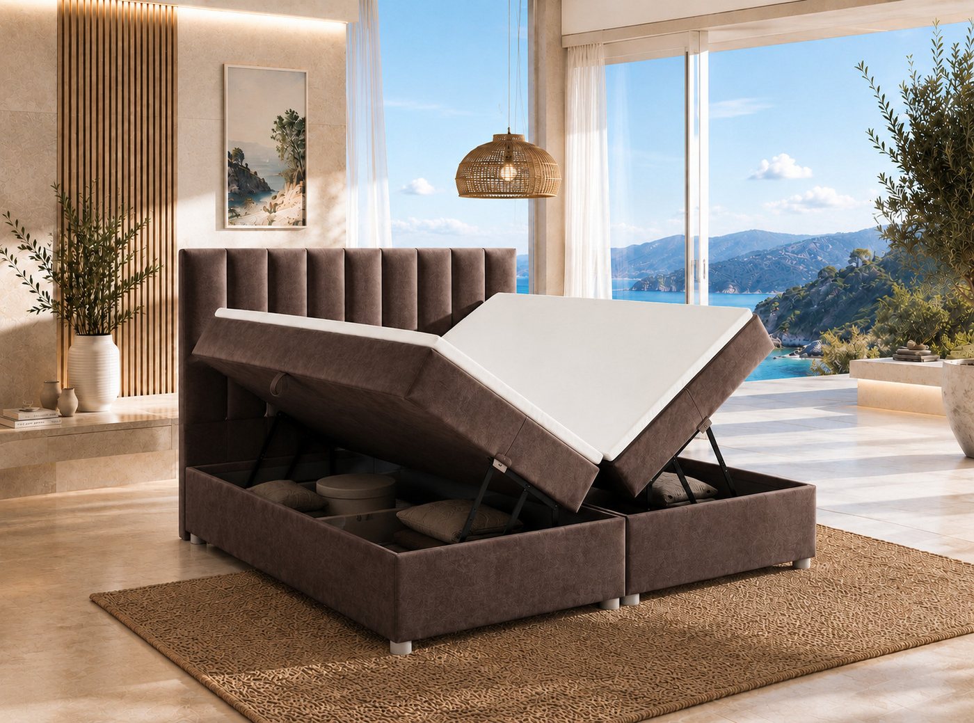Best for Home Boxspringbett Trinity K-10 mit zwei Bettkästen & 7-Zonen Komfort-Topper (Boxspringbett mit Matratze & Topper, 1-St., 140x200 160x200 180x200 200x2 – Bild 2 von 5