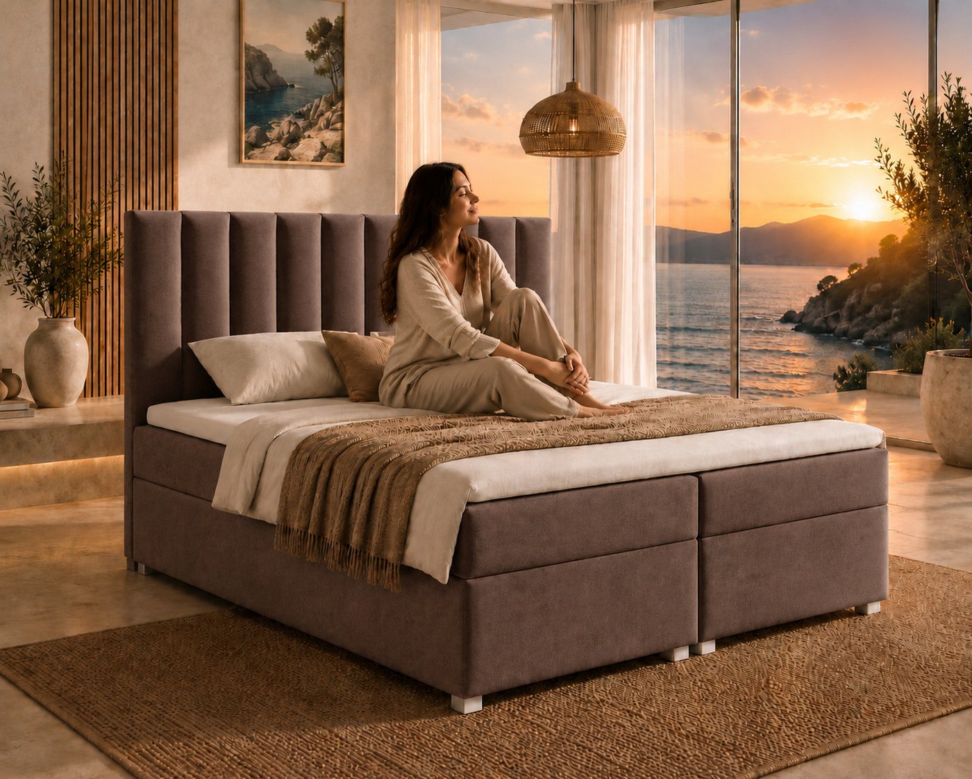 Best for Home Boxspringbett Trinity K-10 mit zwei Bettkästen & 7-Zonen Komfort-Topper (Boxspringbett mit Matratze & Topper, 1-St., 140x200 160x200 180x200 200x2 – Bild 3 von 5