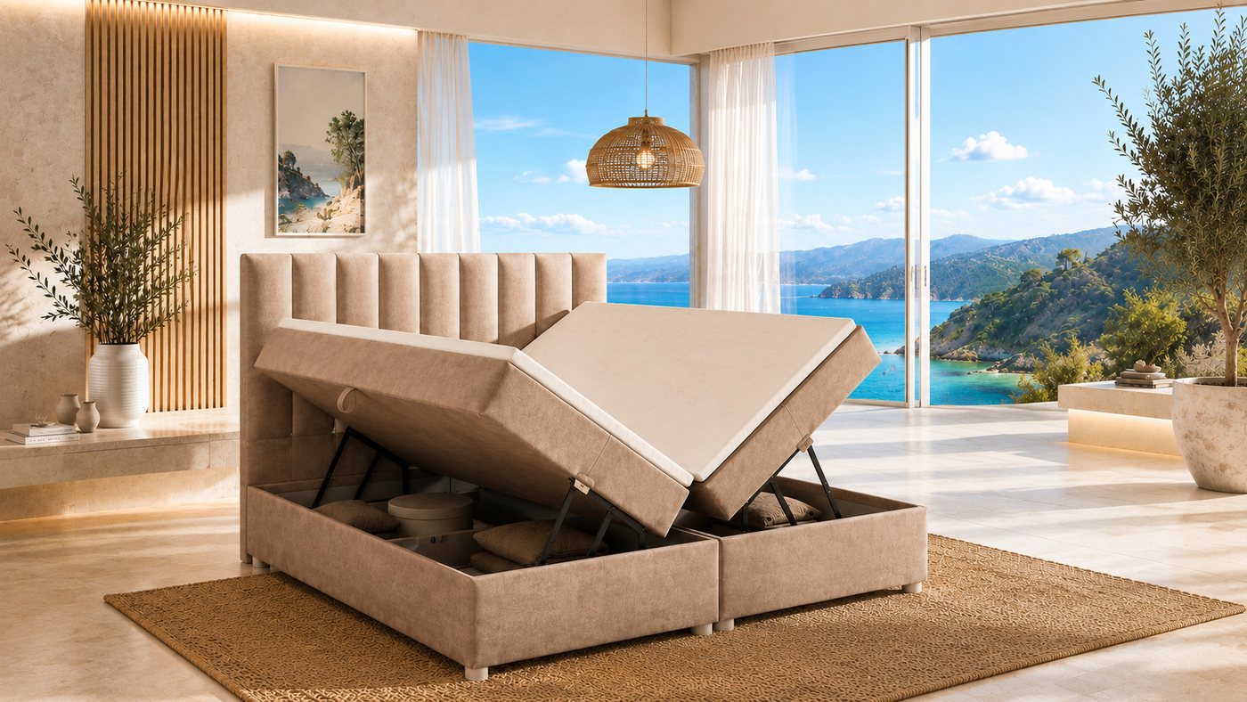 Best for Home Boxspringbett Trinity K-10 mit zwei Bettkästen & 7-Zonen Komfort-Topper (Boxspringbett Set, 1-St., 140x200 160x200 180x200 200x200 cm), 7-Zonen-Bo – Bild 2 von 5