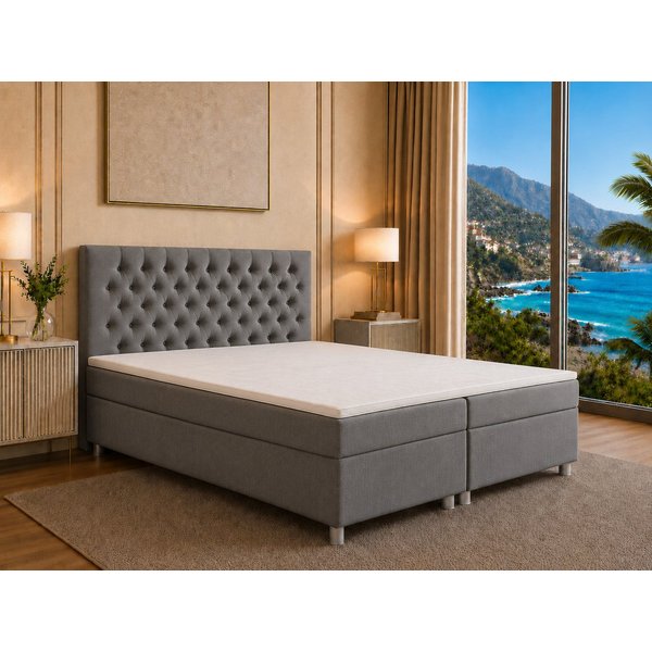 Best for Home Boxspringbett Trinity K-14 mit 7-Zonen-Matratze und Stauraum (Boxspringbett-Set, 1-St., Boxspringbett-Set inklusive Matratze, Topper und Bettkäste