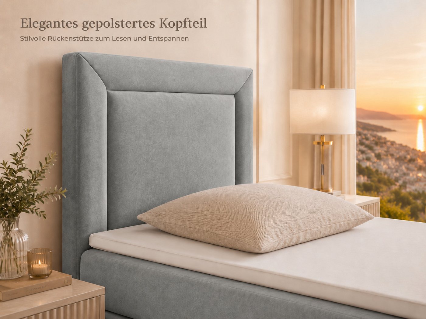 Best for Home Boxspringbett Trinity K-3 Boxspringbett mit Stauraum und Topper (Einzelbett, Polsterbett mit gepolstertes Kopfteil, Jugendbett, Kinderbett versch. – Bild 4 von 5