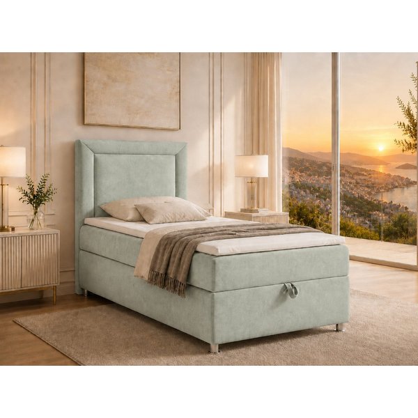 Best for Home Boxspringbett Trinity K-3 Boxspringbett mit Stauraum und Topper (Einzelbett, Polsterbett mit gepolstertes Kopfteil, Jugendbett, Kinderbett versch.