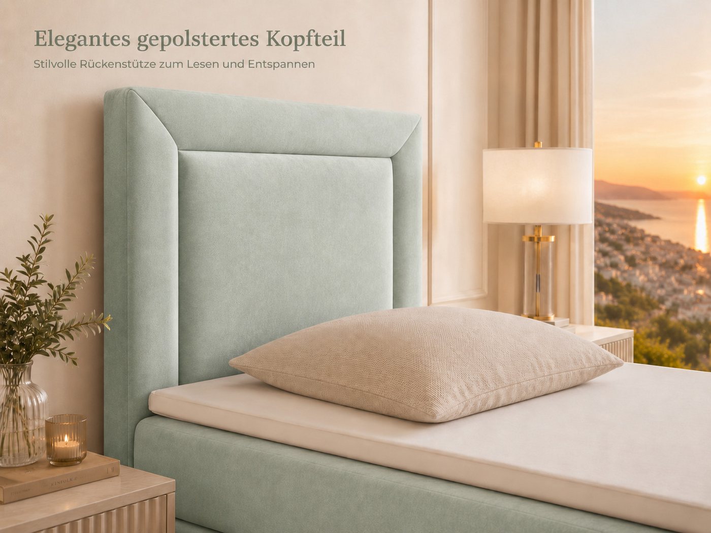 Best for Home Boxspringbett Trinity K-3 Boxspringbett mit Stauraum und Topper (Einzelbett, Polsterbett mit gepolstertes Kopfteil, Jugendbett, Kinderbett versch. – Bild 4 von 5
