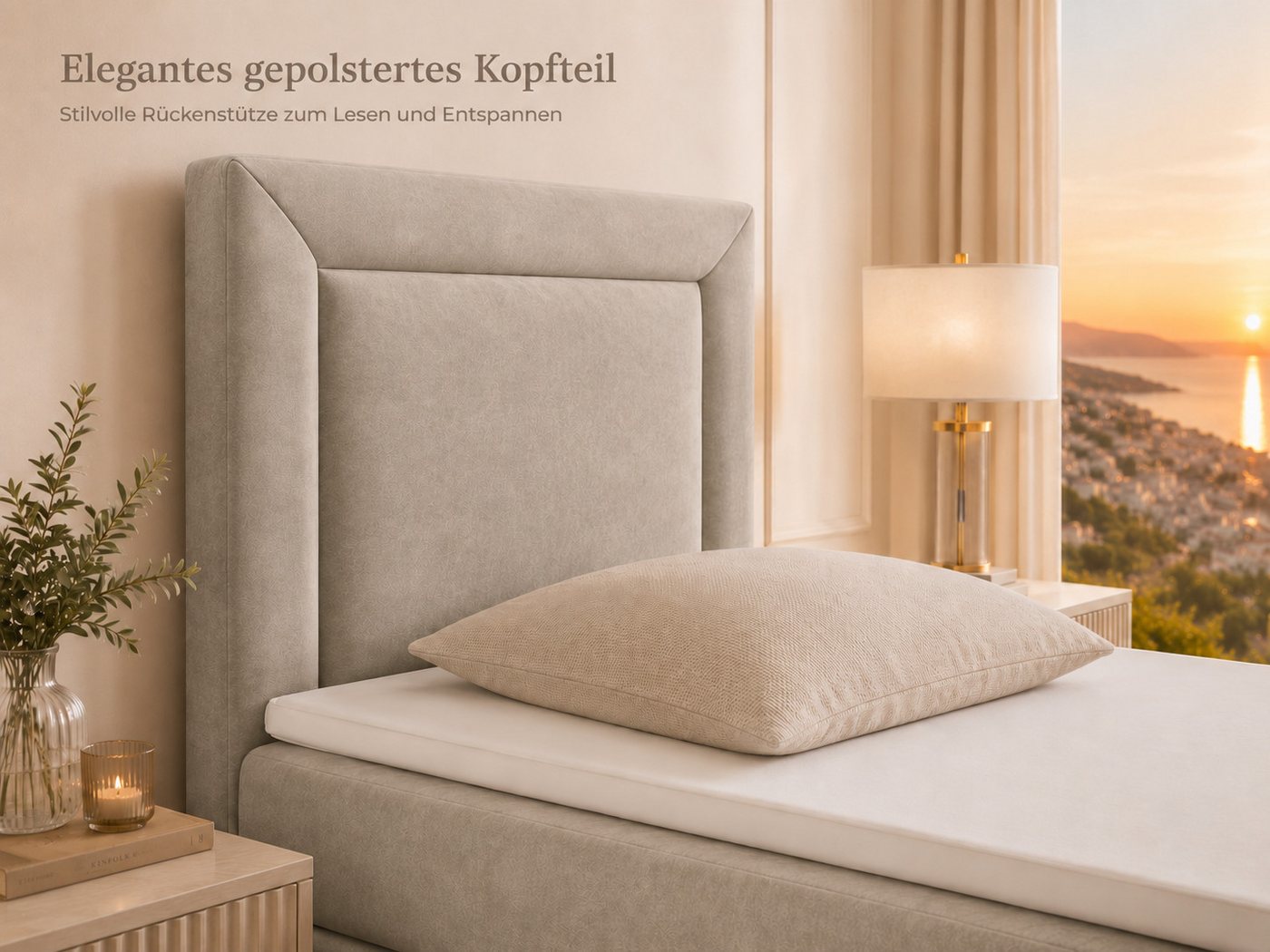 Best for Home Boxspringbett Trinity K-3 Boxspringbett mit Stauraum und Topper (Einzelbett, Polsterbett mit gepolstertes Kopfteil, Jugendbett, Kinderbett versch. – Bild 4 von 5