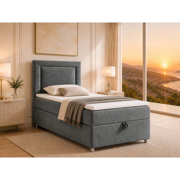Best for Home Boxspringbett Trinity K-3 Boxspringbett mit Stauraum und Topper (Einzelbett, Polsterbett mit gepolstertes Kopfteil, Jugendbett, Kinderbett versch.