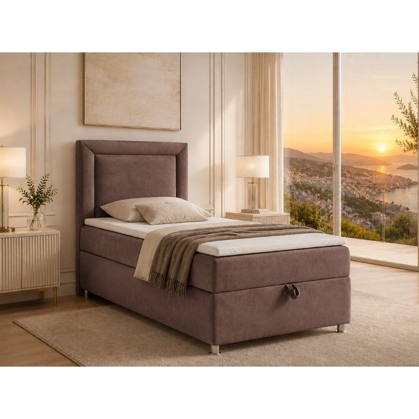 Best for Home Boxspringbett Trinity K-3 Boxspringbett mit Stauraum und Topper (Einzelbett, Polsterbett mit gepolstertes Kopfteil, Jugendbett, Kinderbett versch.