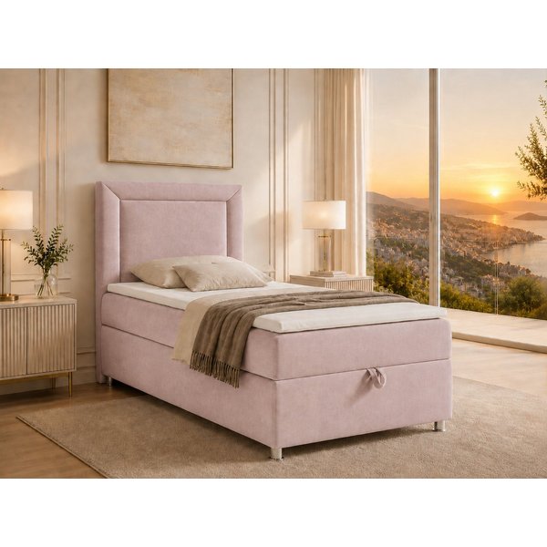 Best for Home Boxspringbett Trinity K-3 Boxspringbett mit Stauraum und Topper (Einzelbett, Polsterbett mit gepolstertes Kopfteil, Jugendbett, Kinderbett versch.