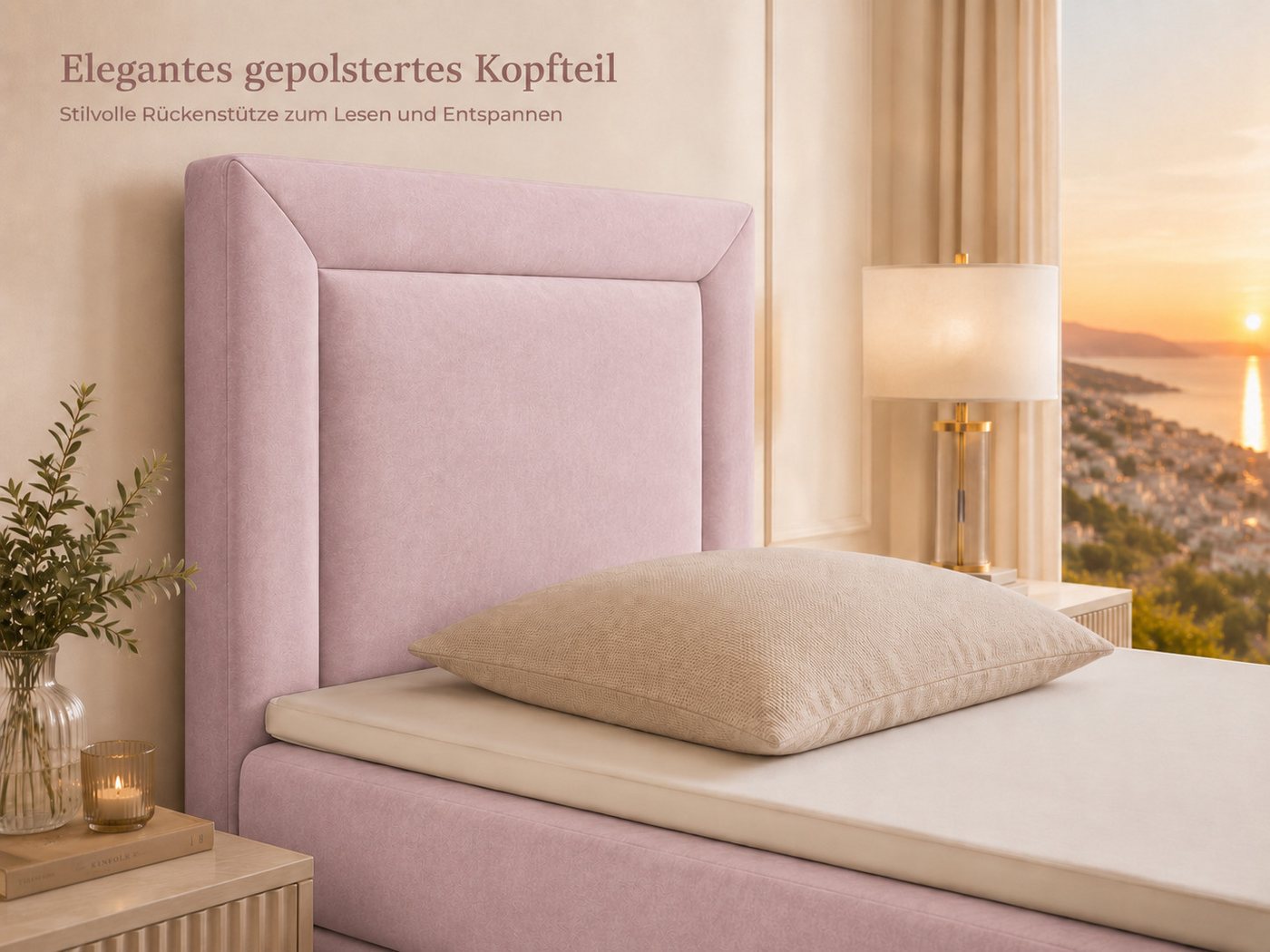 Best for Home Boxspringbett Trinity K-3 Boxspringbett mit Stauraum und Topper (Einzelbett, Polsterbett mit gepolstertes Kopfteil, Jugendbett, Kinderbett versch. – Bild 4 von 5