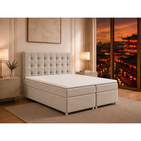 Best for Home Boxspringbett Trinity K-9 mit Stauraum & 7-Zonen Komfort – modern & komfortabel (Komplett-Set, 1-St., 140x200 160x200 180x200 200x200 cm), Handwer