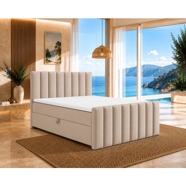 Best for Home Boxspringbett Trinity K10 mit Stauraum, Bonellmatratze & Komfort-Topper (Boxspringbett-Set, 1-St., 140x200 160x200 180x200 200x200 cm), Ergonomisc