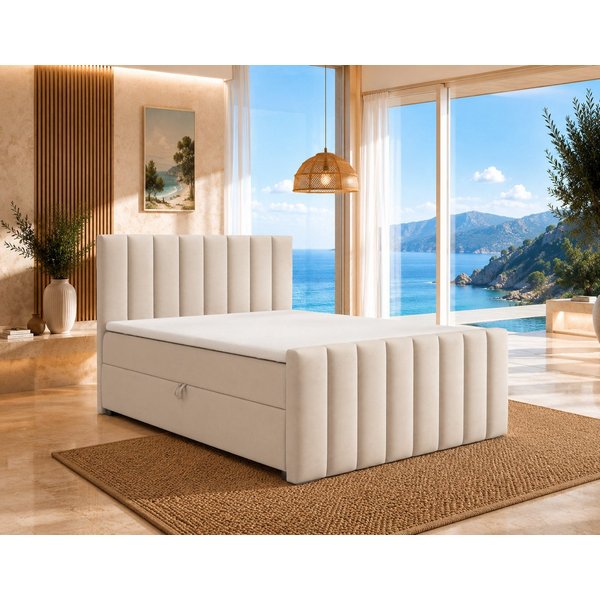 Best for Home Boxspringbett Trinity K10 mit Stauraum, Bonellmatratze & Komfort-Topper (Boxspringbett-Set, 1-St., 140x200 160x200 180x200 200x200 cm), Ergonomisc