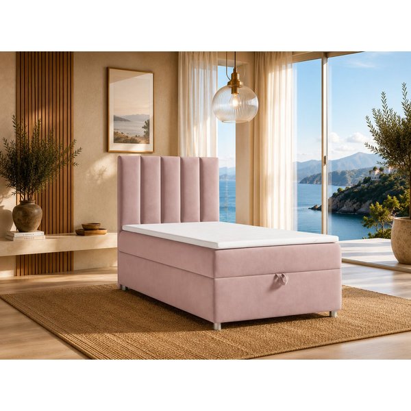 Best for Home Boxspringbett Trinity K10 SINGLE mit Bettkasten & Bonellfederkern, Komfort Topper H3 (Einzelbett, Polsterbett gepolstertes Kopfteil, Jugendbett, K