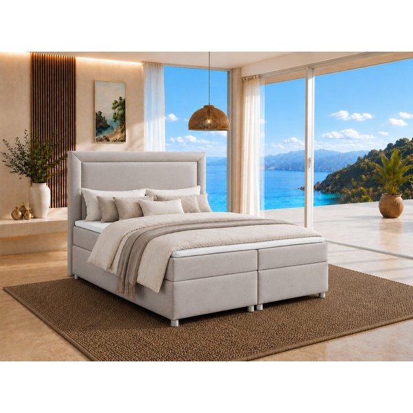 Best for Home Boxspringbett Trinity K3 mit zwei Bettkasten & Komfort Topper H3 (Polsterbett Doppelbett Boxbett mit gepolstertes Kopfteil, versch. Größen, 140x20