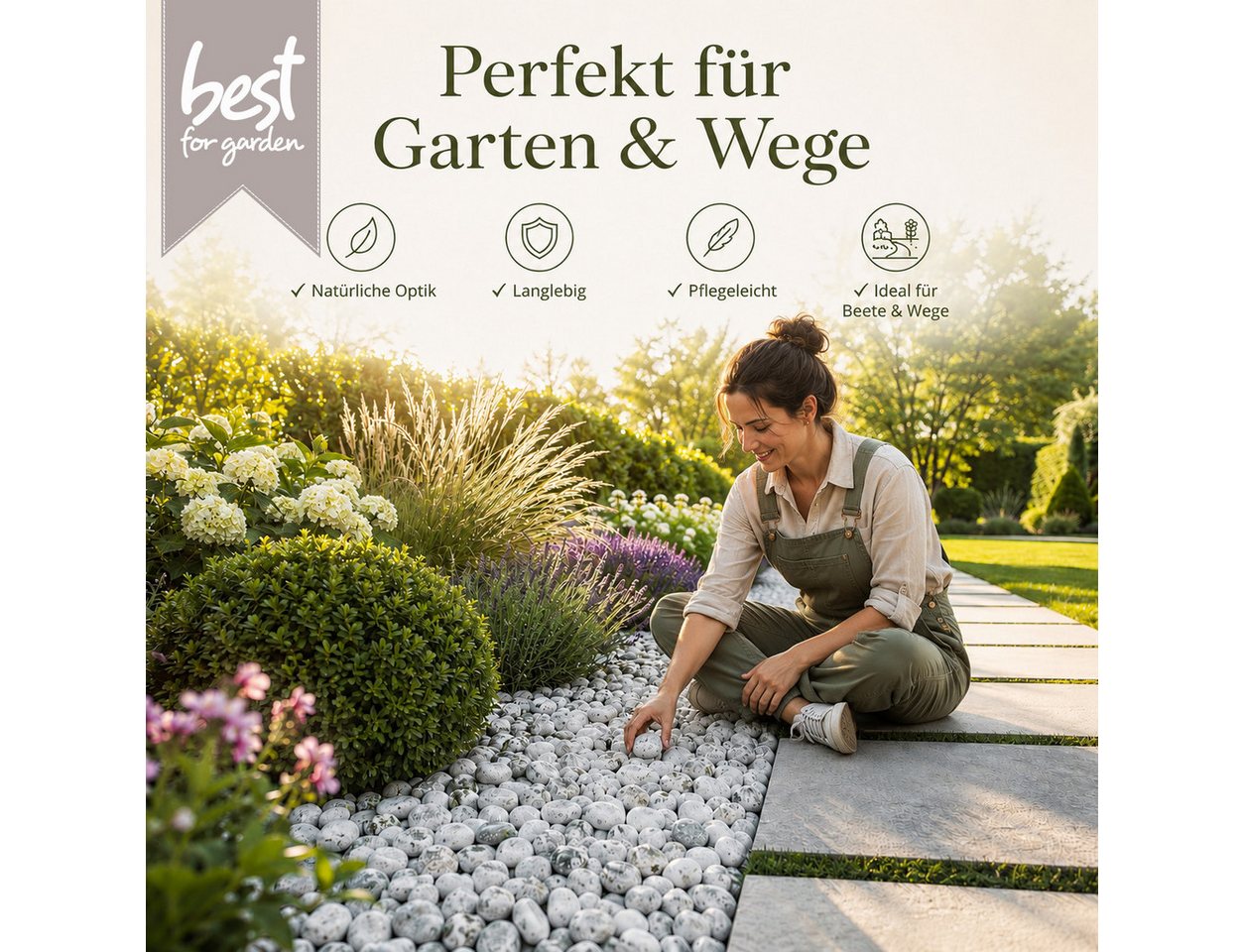 Best for Home Kieselsteine Kieselsteine,gartensteine für boden,natursteine, ziersteine garten – Bild 2 von 5
