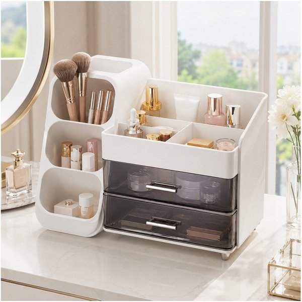 Best for Home Make-Up Organizer Schmink Organizer mit Schubladen für Kosmetik und Make-up Pinsel, Einzelartikel, 1-tlg., Organizer mit Schubladen, Fächern und P