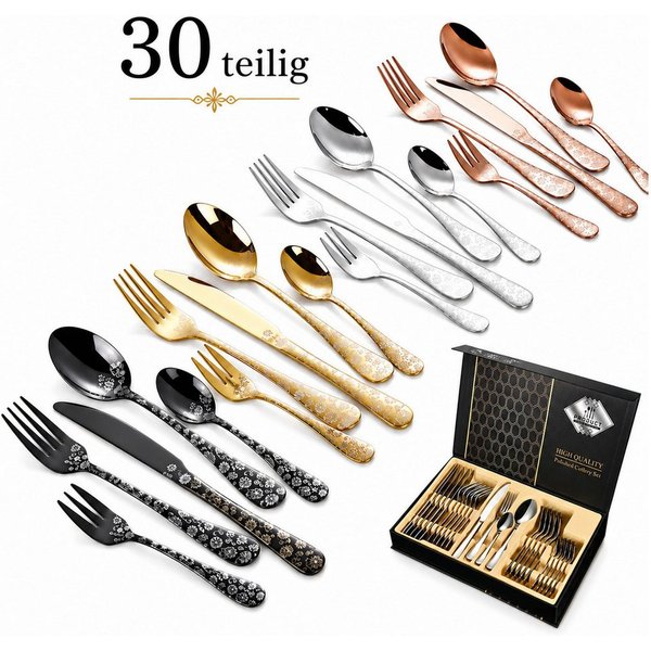 Faizee Home Besteck-Set Besteck-Set Faizee Home mit Ornament-Design, mehrfarbig