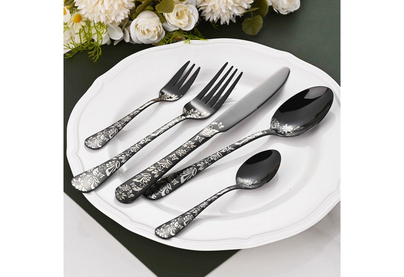 Faizee Home Besteck-Set Faizee Home Besteck-Set Faizee Home mit Ornament-Design, mehrfarbig – Bild 5 von 5