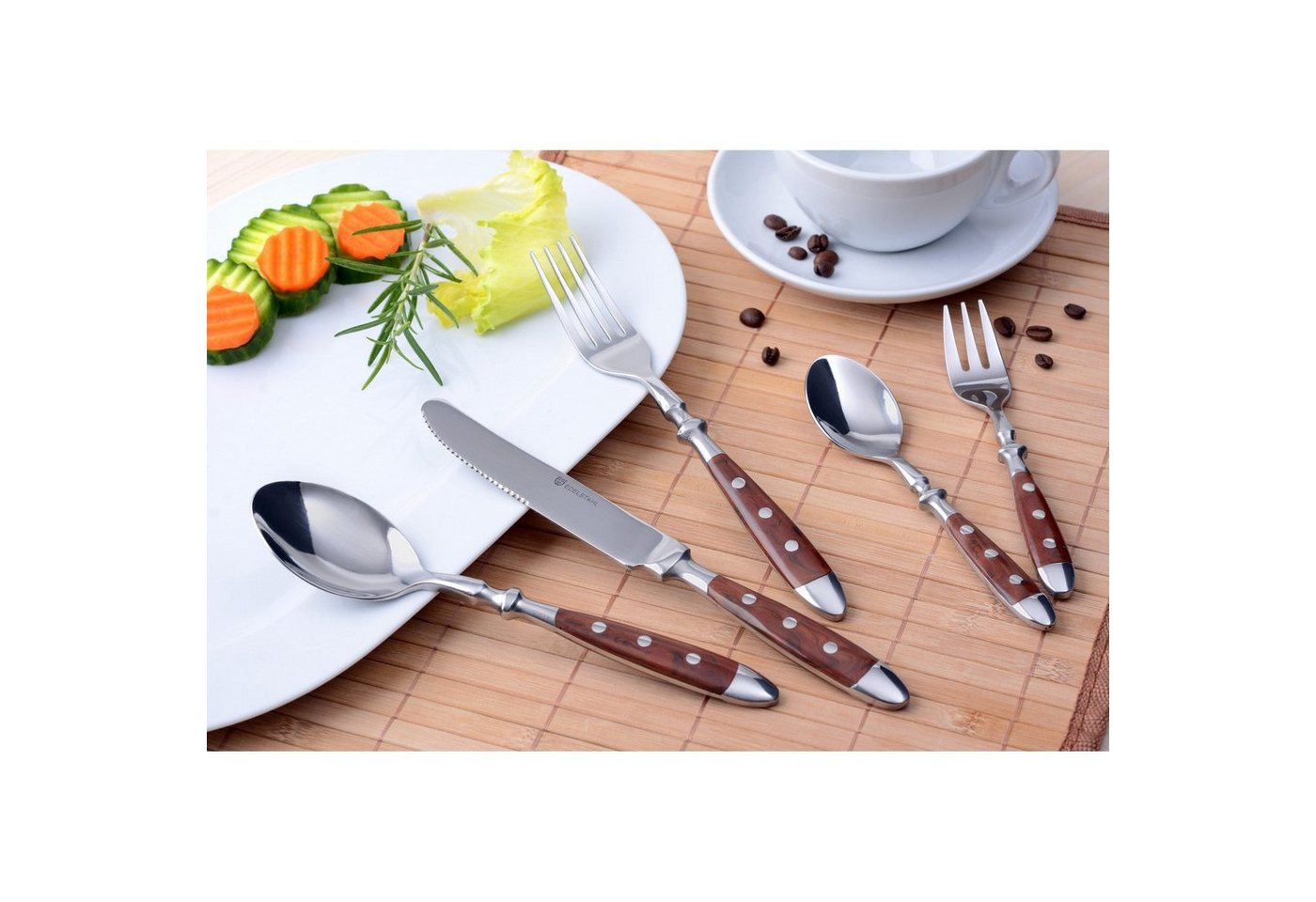 GRÄWE Besteck-Set GRÄWE Tafelbesteck 30-tlg., für 6 Personen, Serie Nürnberg, BRAUN, Edelstahl 18/0 – Bild 2 von 2