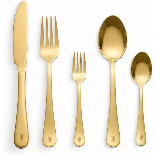 Roxlin Besteck-Set Roxlin Besteckset 30-tlg Plain Design Edelstahl, Gold/Schwarz/Silber, 6 Personen, Edelstahl