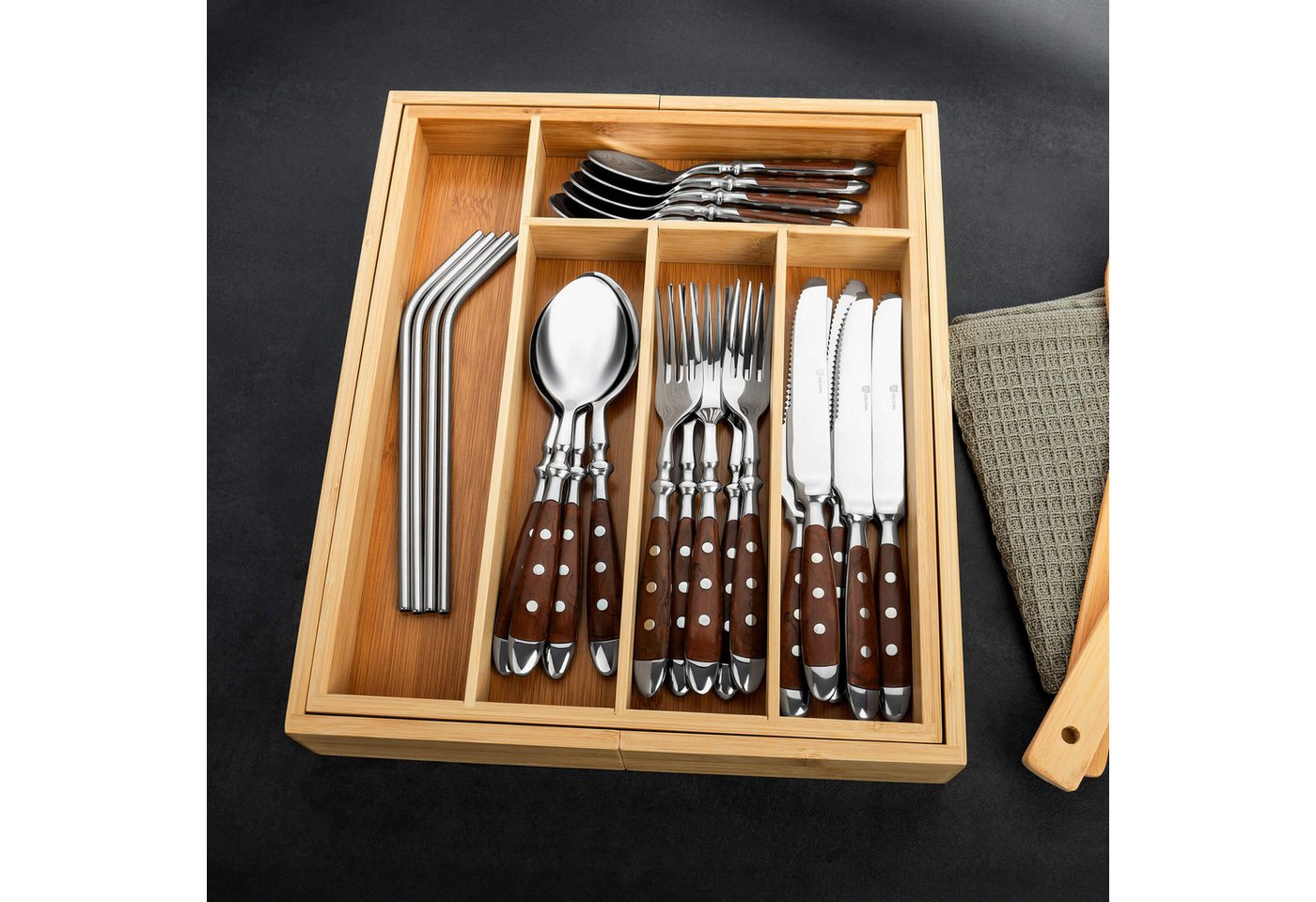 GRÄWE Besteckkasten GRÄWE Besteckkasten variabel 28,5 cm - 40,5 cm ausziehbar – Bild 2 von 5