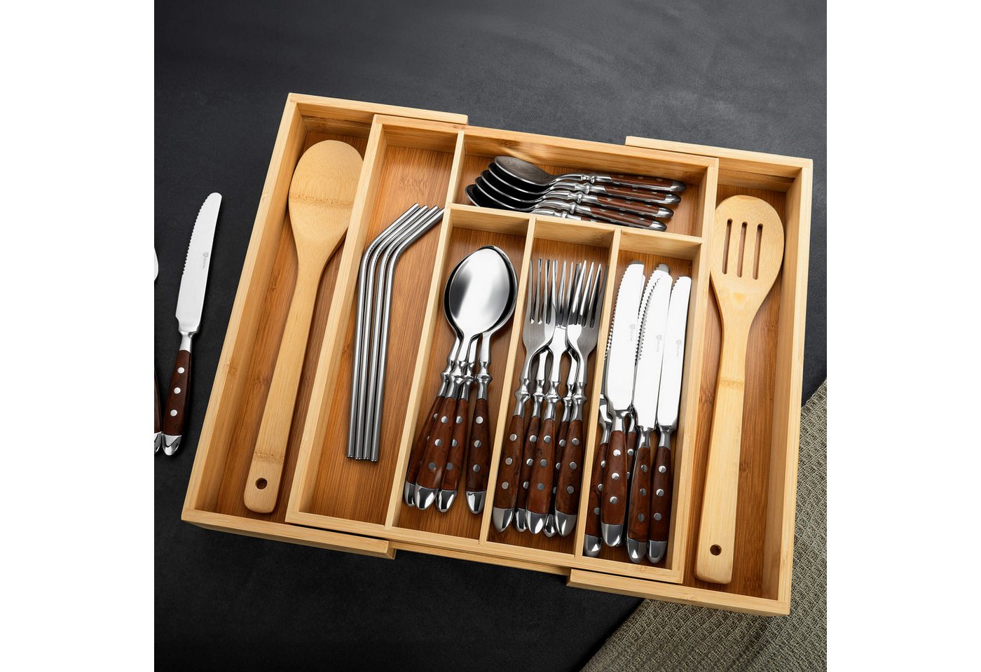 GRÄWE Besteckkasten GRÄWE Besteckkasten variabel 28,5 cm - 40,5 cm ausziehbar – Bild 3 von 5