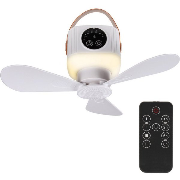 Bestlivings Deckenventilator mobil mit Licht und Fernbedienung, Timer, 4 Geschwindigkeitsstufen, bis ca. 3m Luftzirkulation
