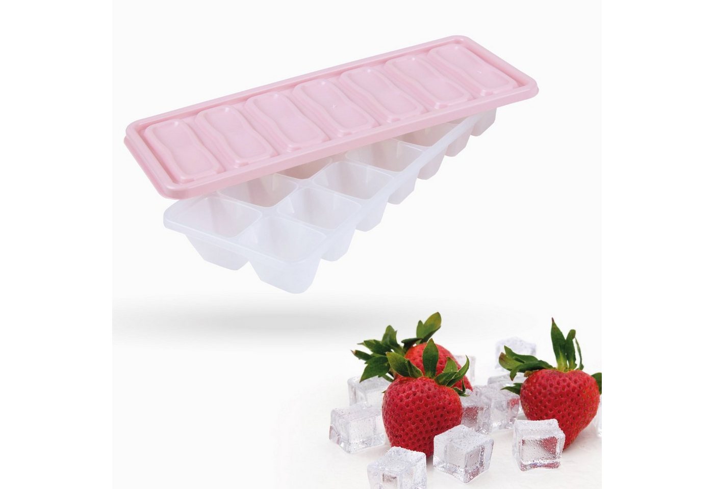Bestlivings Frischhaltedose Set, Eiswürfelform mit Deckel, Eiswürfelbox für Gefrierschrank, Cocktail, Whisky, Wasser, Limo – Bild 2 von 5