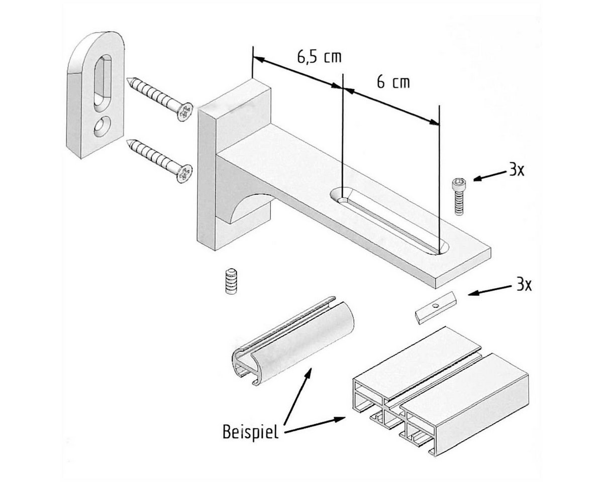 Bestlivings Gardinenschiene, wird auf vorhandene Alu Gardinenschiene gesteckt, Klickgleiter (20er Pack) Gleiter für Aluminiumschienen 100% Kunststoff – Bild 5 von 5