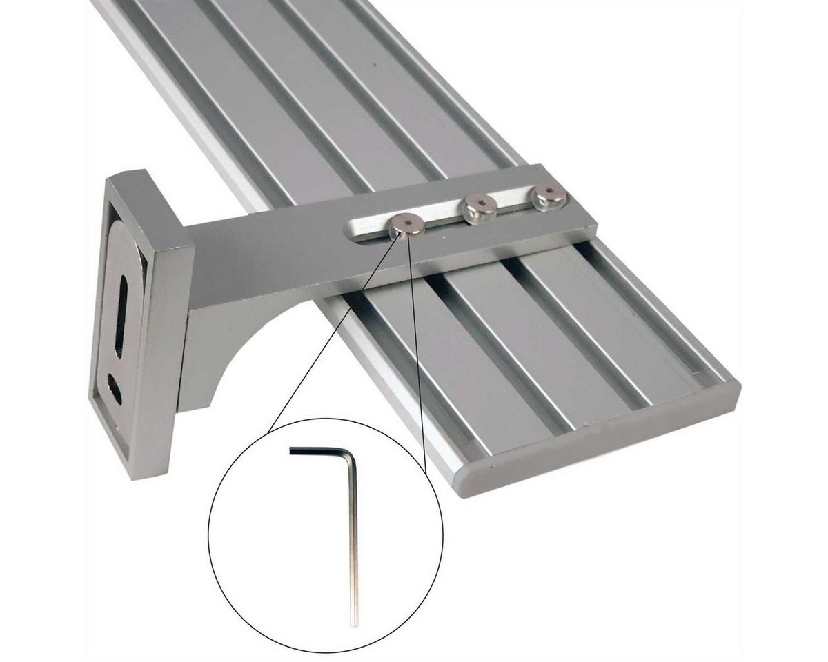 Bestlivings Gardinenschiene, 3-läufig, Fixmaß, Aluminium, verschraubte Aluminium Schiene (7mm), Längen bis 480cm, (4x120cm) – Bild 2 von 5