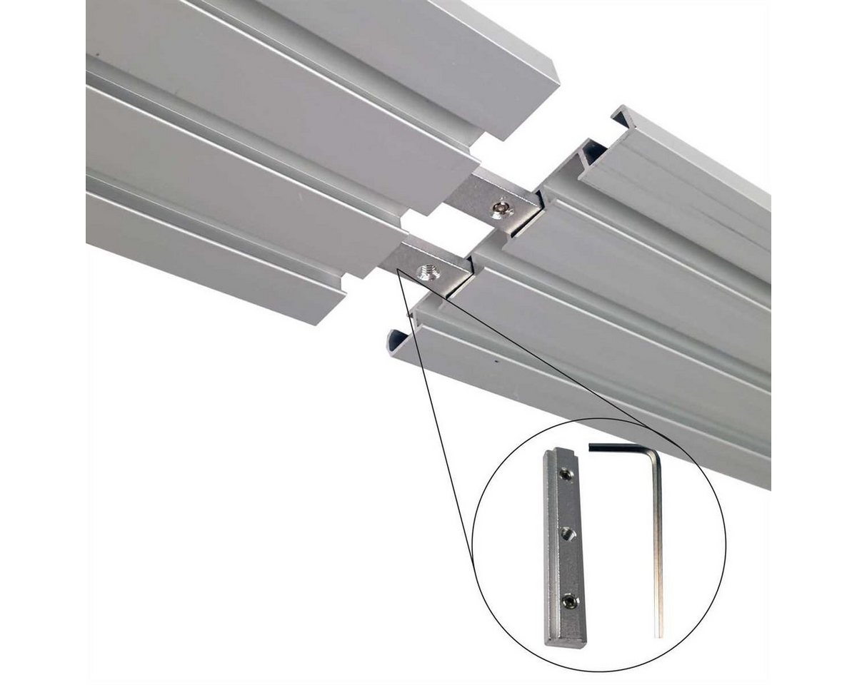 Bestlivings Gardinenschiene, 3-läufig, Fixmaß, Aluminium, verschraubte Aluminium Schiene (7mm), Längen bis 480cm, (4x120cm) – Bild 3 von 5